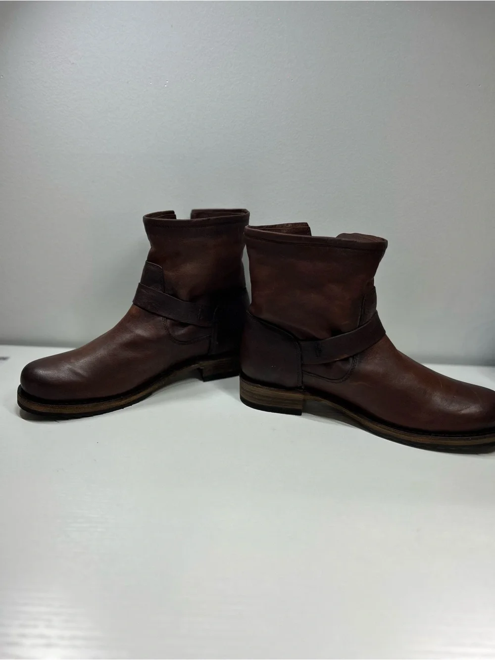 Frye Veronica Bootie Women's Brown Leather Buckle Ankle